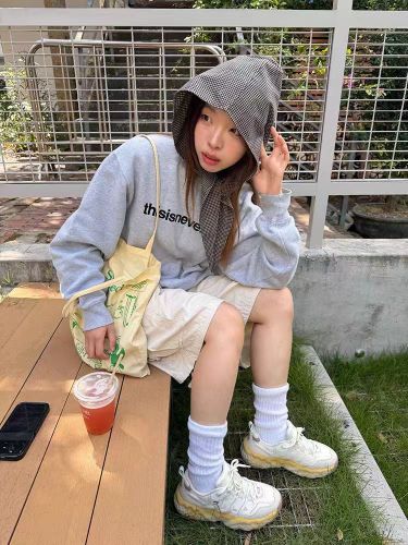 Women's Hooded Sweatshirt with Print, Round Neck, 2025 New Retro High-End Loose American Style Top