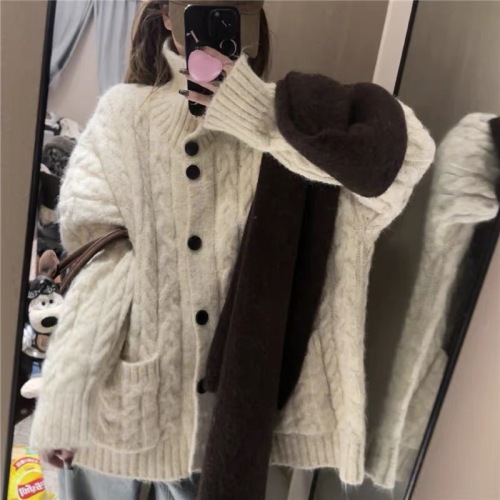 Loose Lazy Relaxing Chic Knit Cardigan Women's Autumn/Winter 2025 New Korean Style Trendy Hooded Sweatshirt