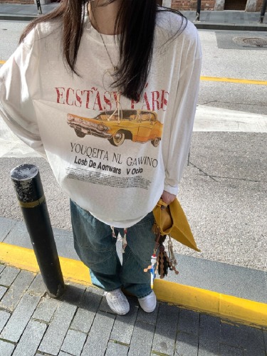 Official Image: 21-ply Pure Cotton - 210g 100% Cotton Autumn Long-Sleeve T-Shirt for Women Loose Top Printed