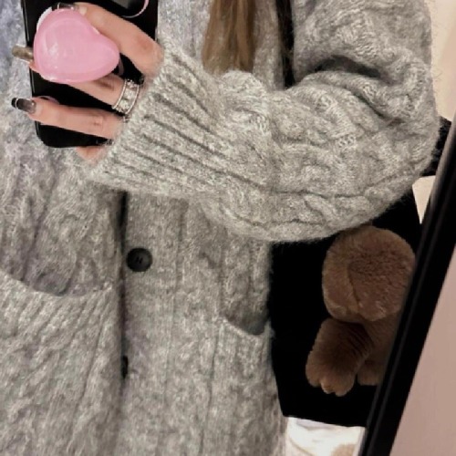 Loose Lazy Relaxing Chic Knit Cardigan Women's Autumn/Winter 2025 New Korean Style Trendy Hooded Sweatshirt