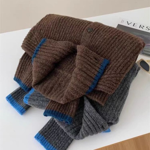 Women's Deep Gray High-Neck Sweater Jacket with Wool Knit Open Cardigan, Soft and Skin-Friendly, Cozy for Autumn and Winter