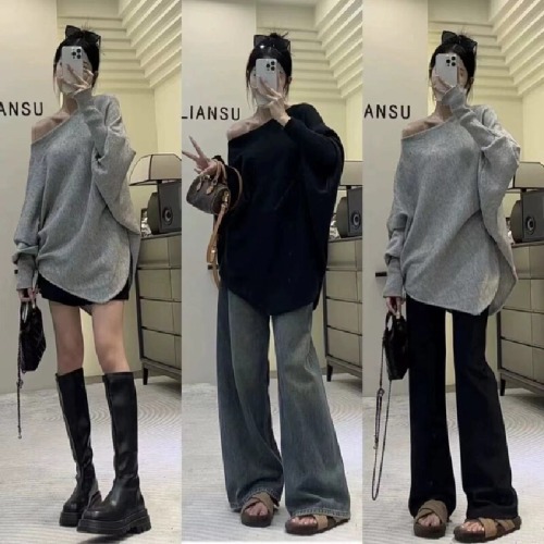 New Loose Batwing Sleeve Knitted Women's Autumn/Winter Soft and Relaxed Style Versatile Top