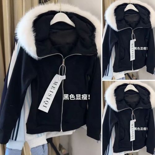 Women's Autumn/Winter New Short Cotton-Padded Coat with Fleece Lining – Perfect for Petite Figures, Offering Warmth and Versatility in a Casual Hooded Design