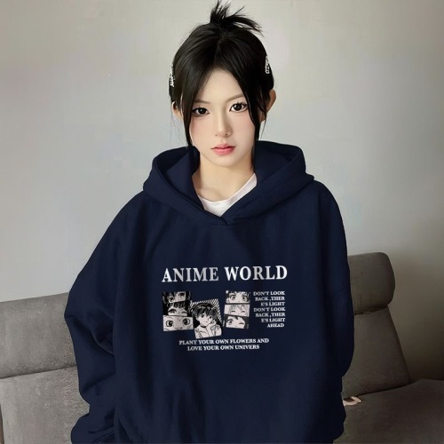 Official Image: Huamin Composite - Thin 310g - Fleece 400g Hooded Sweatshirt for Women - Autumn/Winter - Foreign Trade