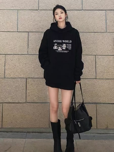 Official Image: Huamin Composite - Thin 310g - Fleece 400g Hooded Sweatshirt for Women - Autumn/Winter - Foreign Trade