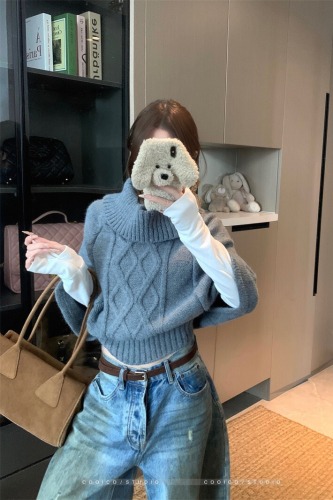 Photographed Design Autumn/Winter Loose Hooded Knit Top Women's Sweater