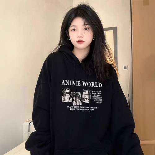 Official Image: Huamin Composite - Thin 310g - Fleece 400g Hooded Sweatshirt for Women - Autumn/Winter - Foreign Trade