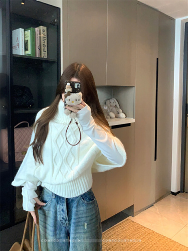 Photographed Design Autumn/Winter Loose Hooded Knit Top Women's Sweater