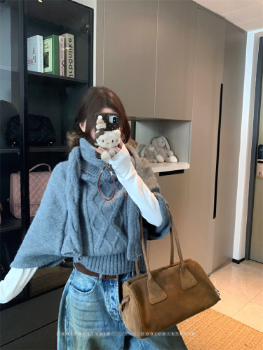 Photographed Design Autumn/Winter Loose Hooded Knit Top Women's Sweater