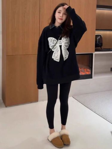 High-quality cotton composite CVC ribbed round neck printed sweatshirt for women and men, regular, lined