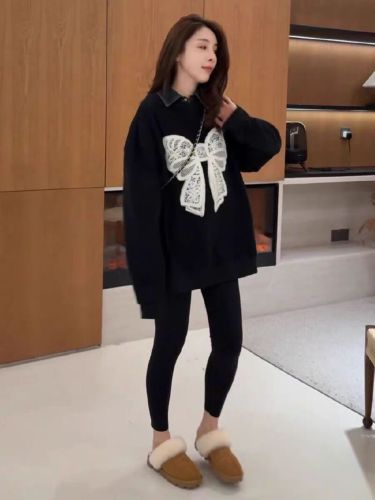 High-quality cotton composite CVC ribbed round neck printed sweatshirt for women and men, regular, lined