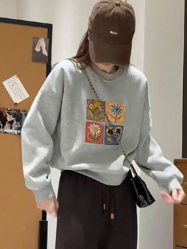 Women's Fall/Winter Loose Casual Short Sleeve Round Neck Hoodie - Small Size