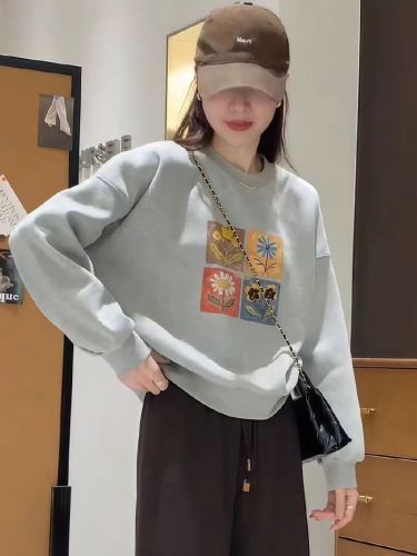 Women's Fall/Winter Loose Casual Short Sleeve Round Neck Hoodie - Small Size