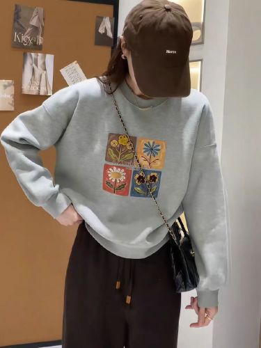 Women's Fall/Winter Loose Casual Short Sleeve Round Neck Hoodie - Small Size