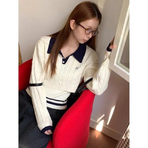 Women's Red Person Boutique New Winter Outfit Relaxed High-End Top Knitwear Set of Two