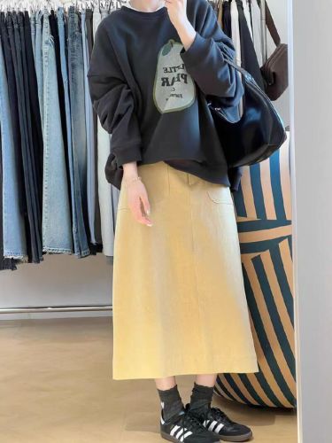 High-quality cotton composite CVC ribbed crew neck printed sweatshirt for women and couples, regular, with added warmth