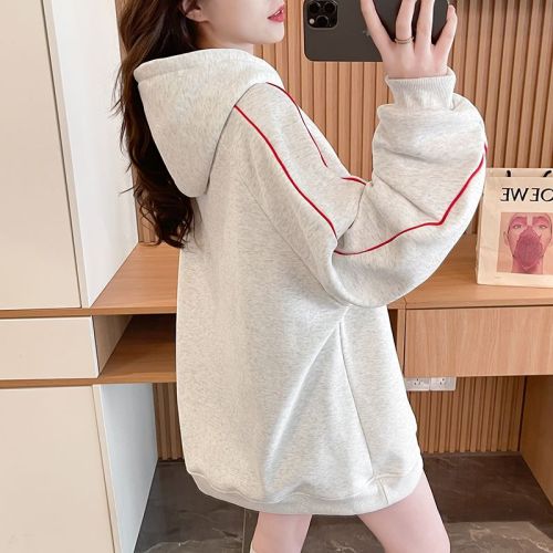 Photographed/Velvet Cotton Composite Silver Fox Fleece/Back Collar/Loose Hooded Padded Sweatshirt