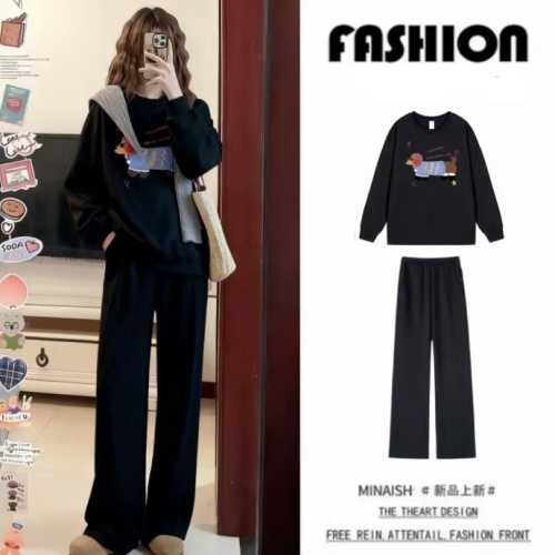 High-quality cotton composite CVC ribbed round neck printed women's and men's matching sweaters regular with added thermal lining