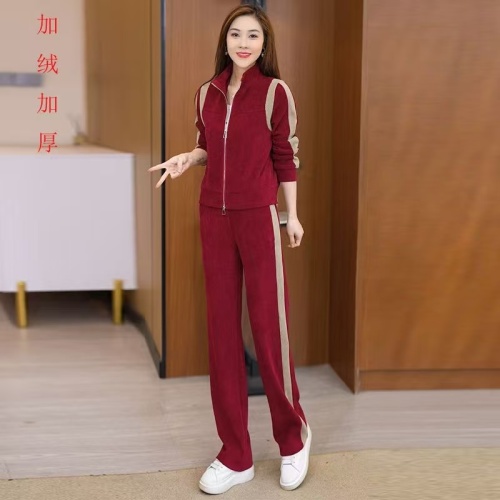 Fleece-lined Sweater Set for Women: Autumn/Winter New Arrival, Stylish & Elegant Cardigan Coat + Wide-Leg Pants – Casual Sports Two-Piece Suit