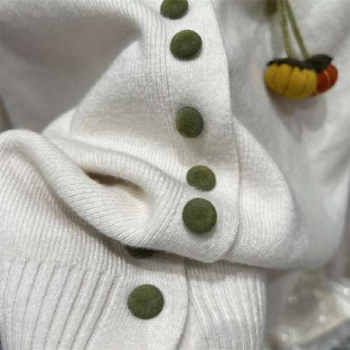 Design-Style Pumpkin Decorated Long-Sleeve Knit Cardigan for Women, 2025 Early Autumn New Arrival Fashion Outerwear Top