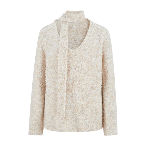 Shot. Purple loose V-neck sweater autumn and winter knitted top casual long-sleeved top