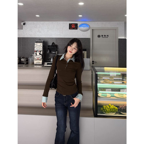 Original Quality Polo Long-Sleeve T-Shirt for Women, Underlayer, Fitted and Slimming, Autumn Super Stylish Base Top
