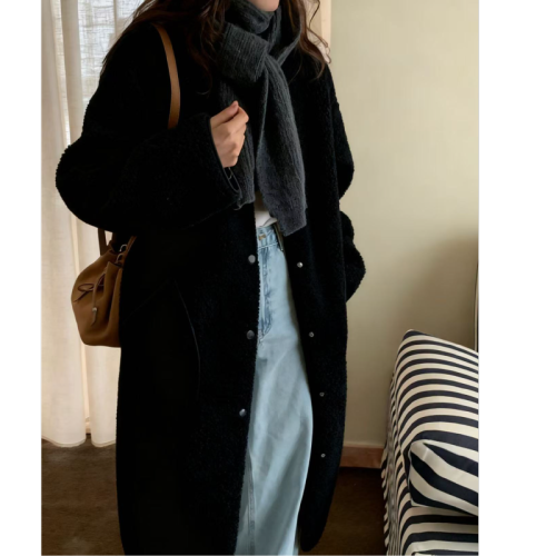 Sweet Women's Autumn/Winter New Korean Style Cartoon Loose Matchable Slimming Lamb Wool Jacket