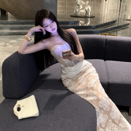 Women's High-End Socialite Heavy Work Bone Banquet Long Dress Sexy Bodycon Dress