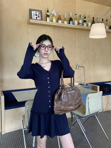 Real-shot, brand-new high-end designer mini skirt set with intricate craftsmanship and a chic 