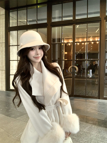 Photographed~ Elegant Collar Jacket for Autumn/Winter Retro Gentle Style Loose Lazy Wind Long Length Trousers