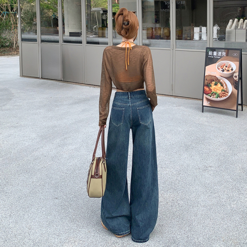 Real-shot ~ 2025 Vintage Wide-Leg Denim Pants for Women, New Arrival: High-Waisted, Slimming, Defined Waistline, Perfect for Pear-Shaped Figures, Loose & Straight-Leg Design