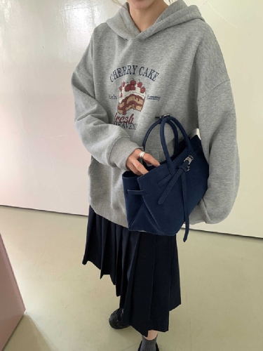 High-quality cotton composite CVC ribbed women's hooded print sweatshirt with regular extra lining