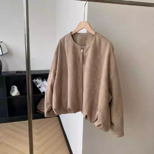 Leatherette Pumpkin Outerwear for Women 2025 Autumn/Winter Petite High-End Fashion Versatile Slimming Short Jacket