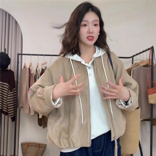 Leatherette Pumpkin Outerwear for Women 2025 Autumn/Winter Petite High-End Fashion Versatile Slimming Short Jacket