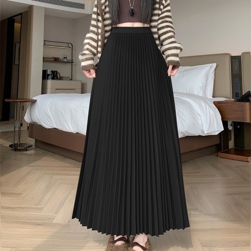Take a look at this hundred-pleated skirt for autumn and winter, high-waisted and slimming, mid-length, versatile and casual, with a large swing.