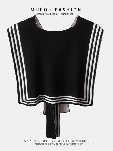 Famous network knit scarf women's outerwear office air-conditioned room shoulder protection for neck two-sided shoulder collar decoration