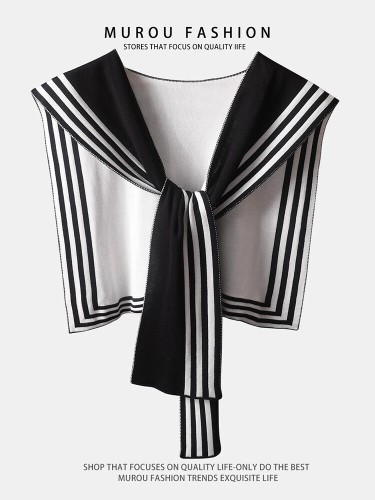 Famous network knit scarf women's outerwear office air-conditioned room shoulder protection for neck two-sided shoulder collar decoration