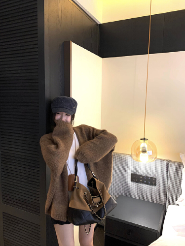 Women's Loose and Casual Style Knit Sweater Outerwear