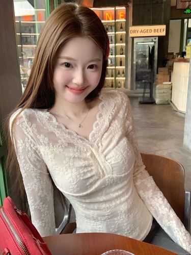 Original fabric pure desire sexy V-neck lace-up top for women winter autumn little black dress undergarment