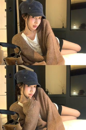 Women's Loose and Casual Style Knit Sweater Outerwear