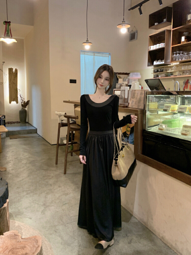 Photographed! New Fall/Winter French Style V-Neck Strappy Back Slip Dress for Layering Under White Dress