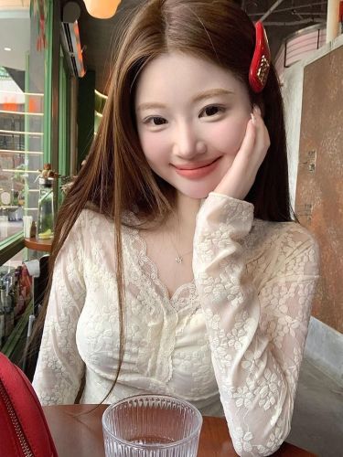 Original fabric pure desire sexy V-neck lace-up top for women winter autumn little black dress undergarment