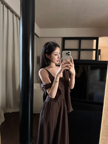Photographed Gentle Wind Sculptural Aesthetics Knit Cardigan Backless Dress Set