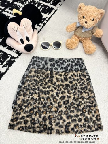 Photographed 2025 New Retro Small Milk Leopard Half Skirt Autumn/Winter Lamb Fur Leopard Print Short Bodycon Skirt