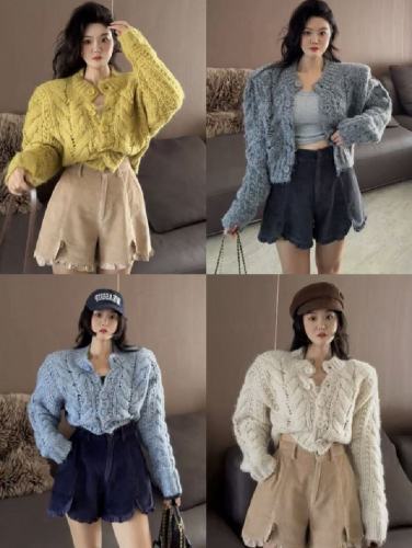 Korean Dongdaemun Gentle Soft Texture Laced Long Sleeve Knit Top for Women - New Fall/Winter Collection, Fitted and Versatile