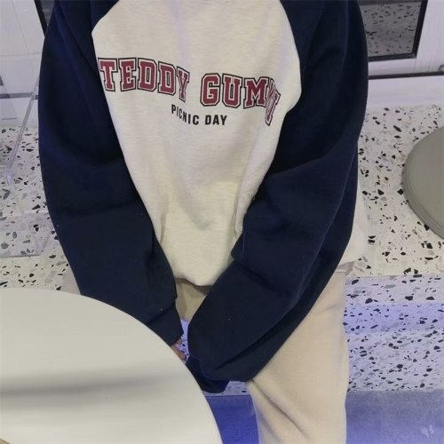 High-quality cotton composite CVC ribbed winter phantom logo crew neck print sweatshirt