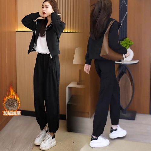 New Autumn/Winter Padded and Thick Upgraded Jacket Fashion Youthful Matchable Casual Loose Zip Hooded Sweatshirt Cardigan