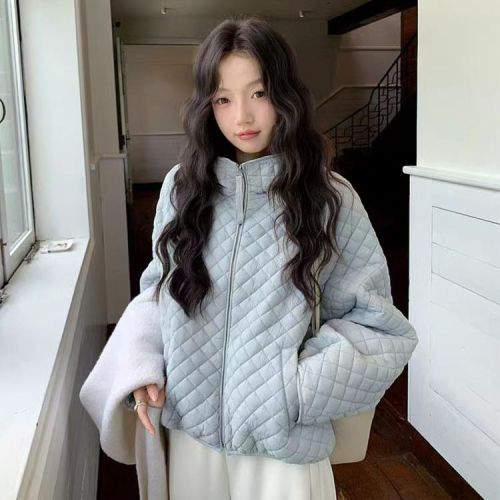 Beibei Zhang Ultra-light Puff Pastry Honeycomb Hooded Cotton Coat Loose Slimming Warm Korean Style Ins Windbreaker Student Cotton Jacket Outerwear