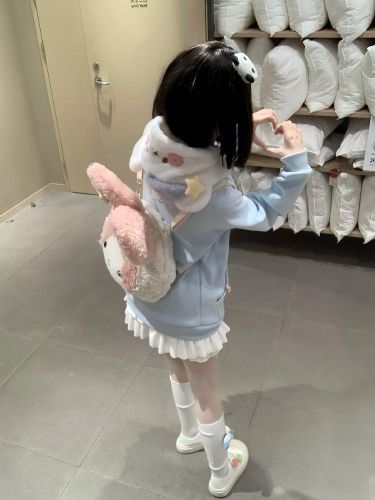 Fluffy Teddy Bear Hooded Sweatshirt for Women - 2025 New Spring and Autumn Season Loose Cute Girl Student Style Outerwear