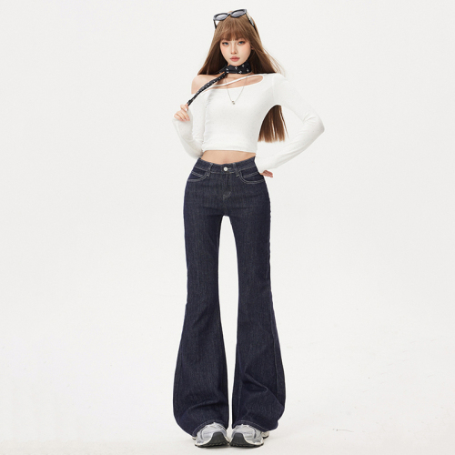 Photographed~ 2025 Original Cattle Color New Hot Girl Low-Waisted Elastic Non-Hugging Pants Women Versatile Slimming Tidal Denim Jeans
